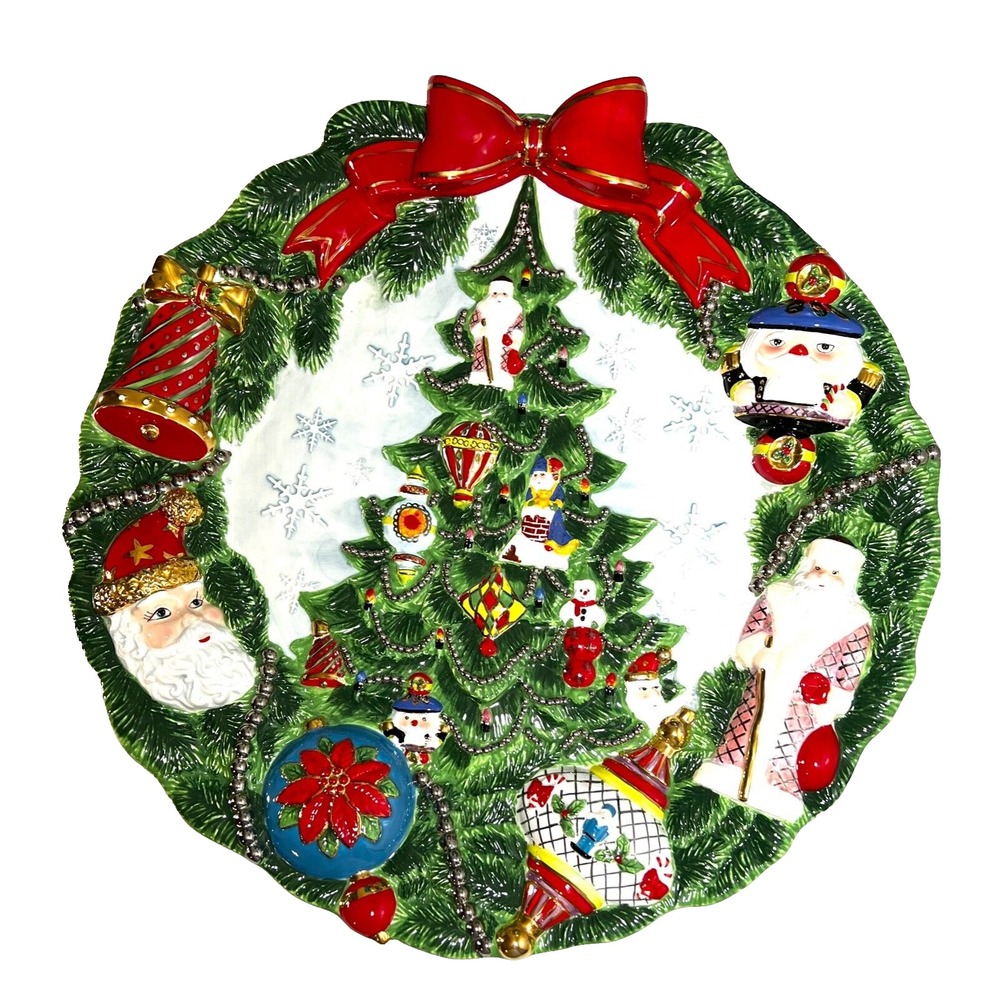 Christopher Radko Workshop Wonderland Wreath Serving Platter W/Box